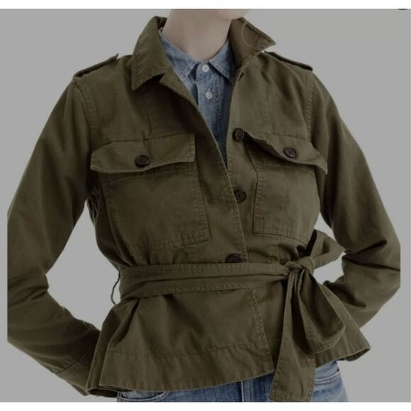 ✨J.Crew Green Cropped Fatigue Utility Sz Small Jacket✨ - Picture 4 of 9
